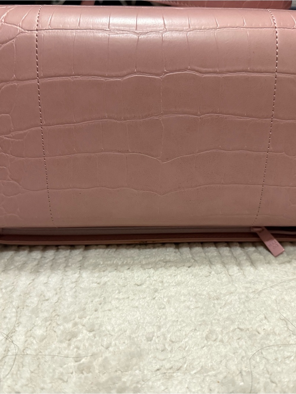 BEIS Pink Croc-Embossed Structured Tote - Picture 2 of 5